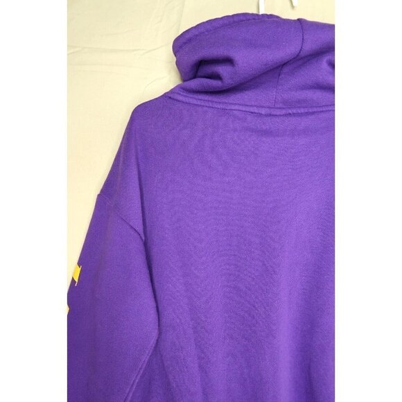 Los Angeles Lakers Sweatshirt Purple Pullover Turtle Neck Drawstring Medium - Picture 8 of 13